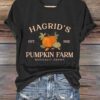 Women’S Hagrid’s Pumpkin Patch Print Casual T-Shirt