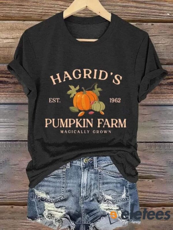 Women’S Hagrid’s Pumpkin Patch Print Casual T-Shirt