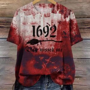 Women’s 1692 They Missed One Salem Witch Printed T-Shirt