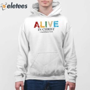 Womens Alive In Christ Print Crew Neck T Shirt 8