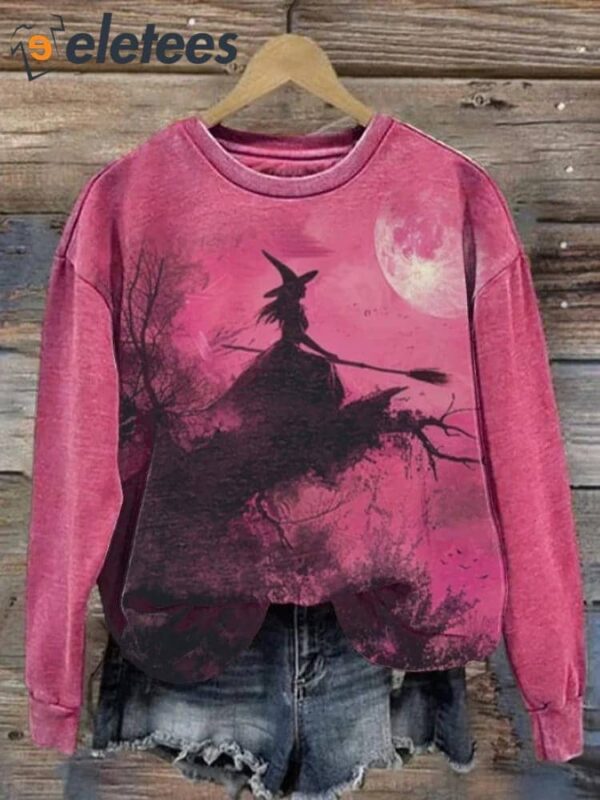 Women’s All Saints’ Day Witch Print Sweatshirt