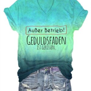 Women’s Ausser Betrieb Print V-Neck T-Shirt