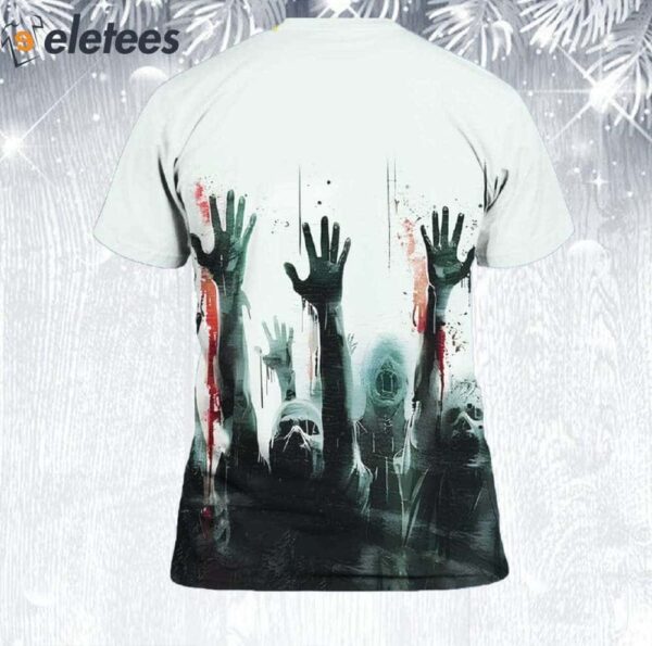 Women’s Blood Hand Stain Halloween Horror Print T-Shirt