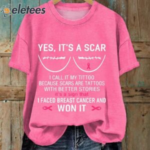 Womens Breast Cancer Awareness I Faced Breast Cancer And Won It T Shirt 1