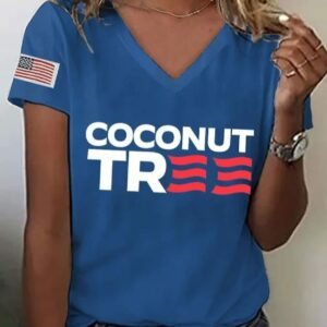 Womens Coconut Tree Print T Shirt