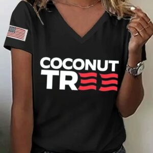 Womens Coconut Tree Print T Shirt1