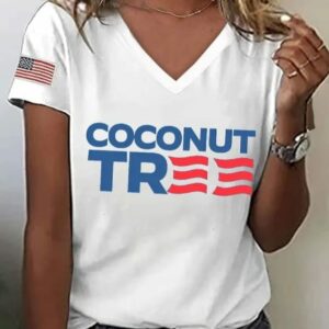 Womens Coconut Tree Print T Shirt2