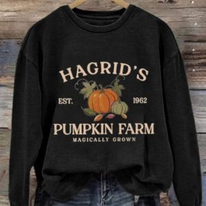 Womens HagridS Pumpkin Patch Print Long Sleeve Sweatshirt1