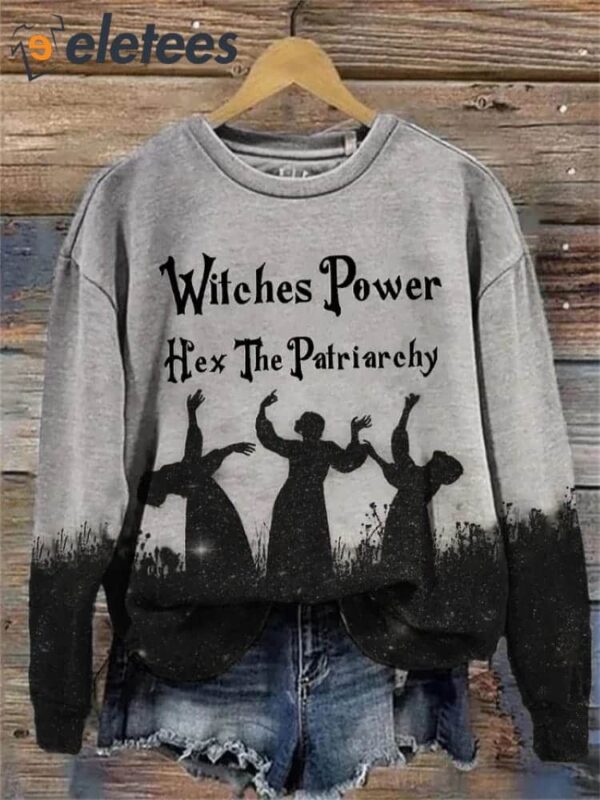 Women’s Halloween Witches Power Hex The Patriarchy Print Sweatshirt