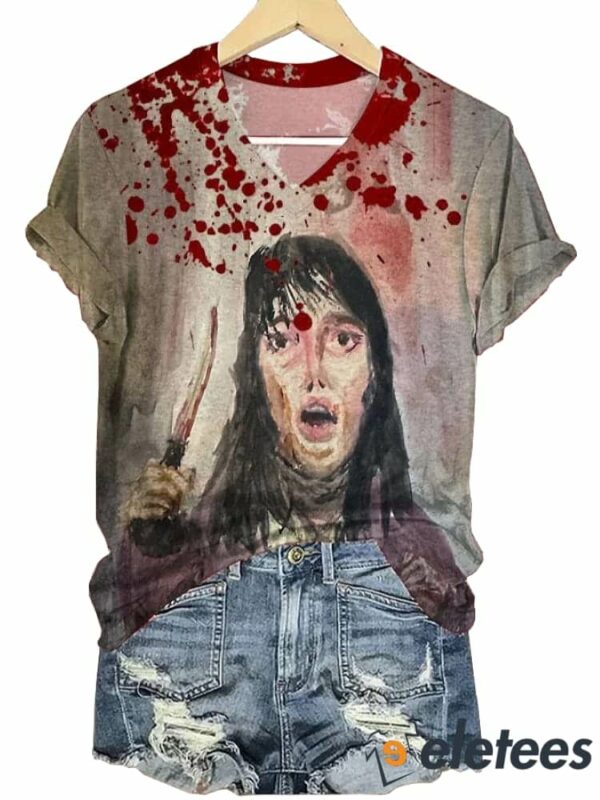 Women’s Horrible Blood Stains Print Casual T-Shirt