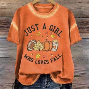 Womens Just A Girl Who Loves Fall T Shirt