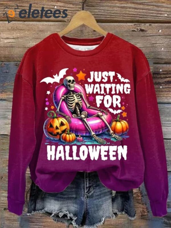 Women’s Just Waiting For Halloween Print Sweatshirt
