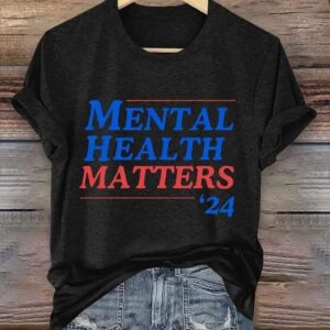 Womens Mental Health Matters Print Crew Neck T Shirt