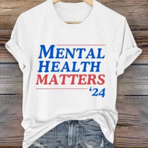 Womens Mental Health Matters Print Crew Neck T Shirt1