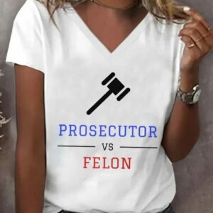 Womens Prosecutor VS Convicted Felon Vote Print Tee1