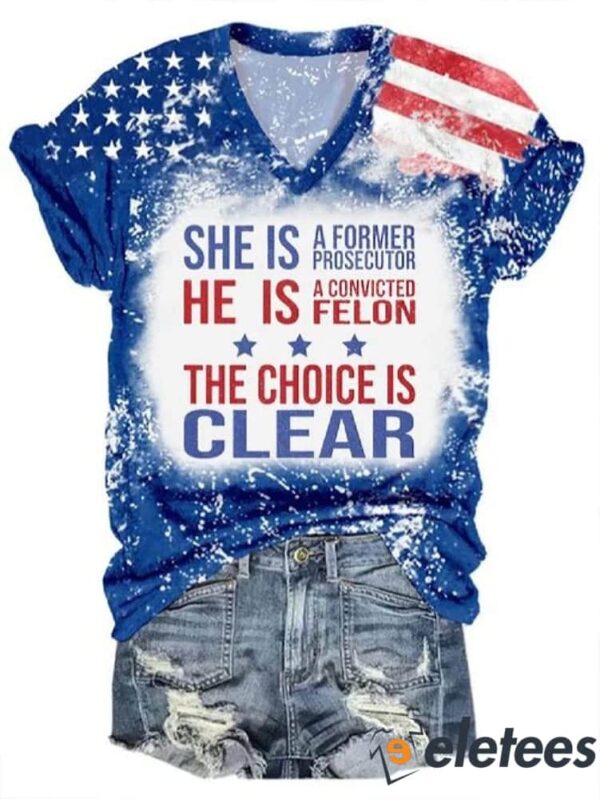 Women’s Prosecutor vs. Felon Print 3D V-Neck T-Shirt