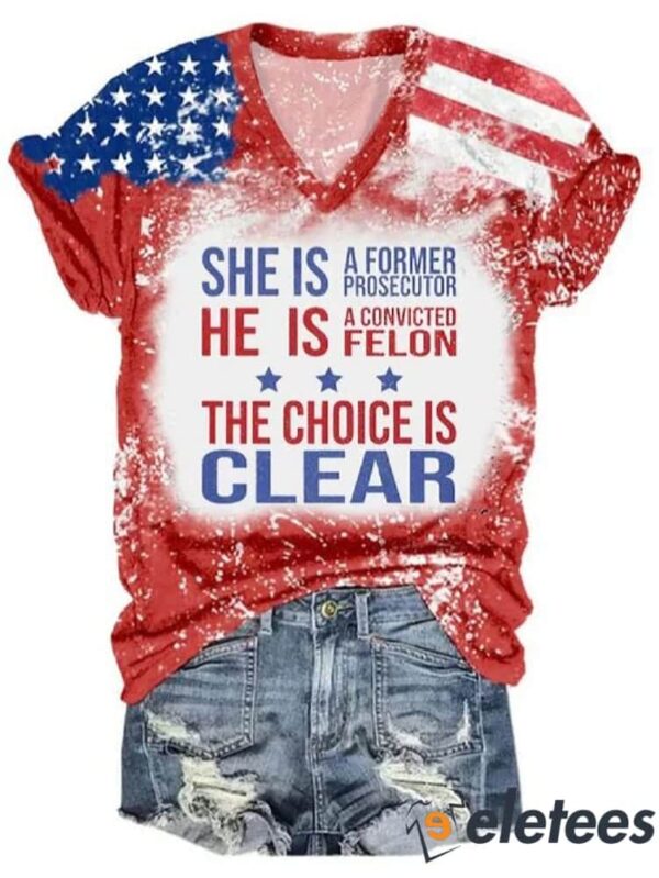 Women’s Prosecutor vs. Felon Print 3D V-Neck T-Shirt
