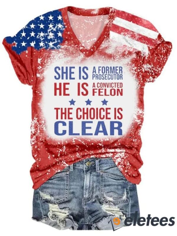 Women’s Prosecutor vs. Felon Print V-Neck T-Shirt
