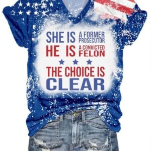 Womens Prosecutor vs Felon Print V Neck T Shirt1