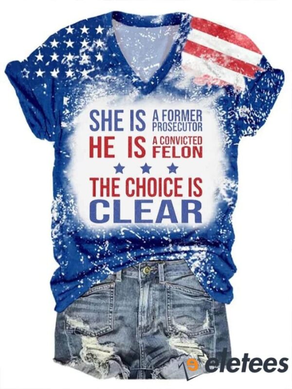Women’s Prosecutor vs. Felon Print V-Neck T-Shirt