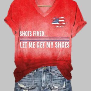 Womens Shots Fired Let Me Get My Shoes Tie dyed Printed Shirt1