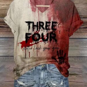 Women’s Three Four Better Lock The Door Print T-shirt