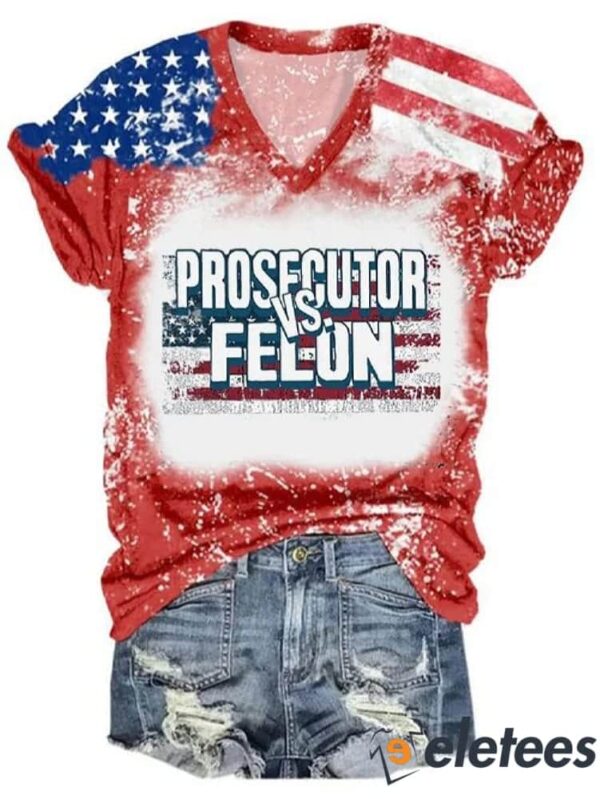 Women’s Vote For Prosecutor vs. Felon Print 3d V-Neck T-Shirt