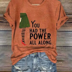 Womens You Had The Power All Along Wicked Fan Print Crew Neck T Shirt2