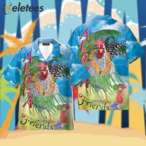 Aloha Farm Rooster Friends On The Beach Hawaiian Shirt