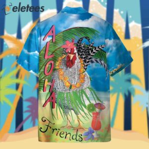 Aloha Farm Rooster Friends On The Beach Hawaiian Shirt2