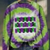 Beetlejuice Halloween Horror Movie Bleached Spiral Tie Dye Sweatshirt