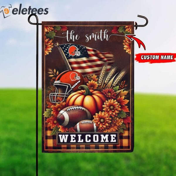 Browns Football Fall Pumpkin Flag