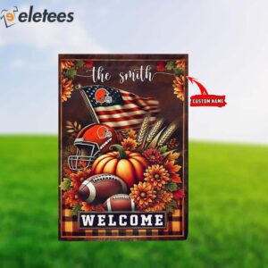 Browns Football Fall Pumpkin Flag1