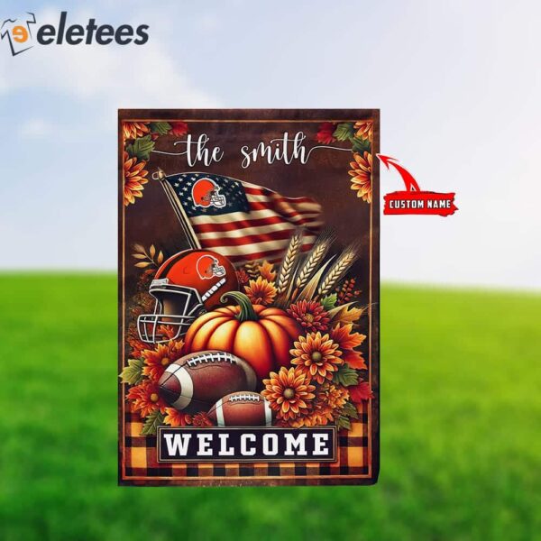 Browns Football Fall Pumpkin Flag