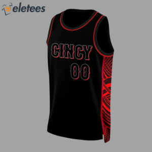 Cincy Reds Black Basketball Jersey1