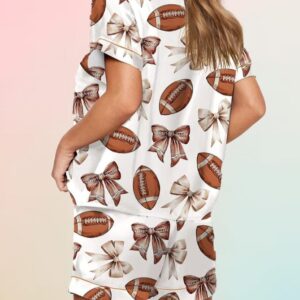 Coquette Football Satin Pajama Set2