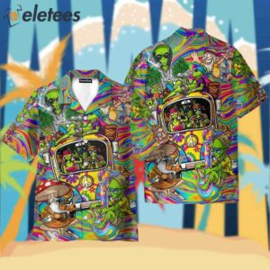 Hippie Mushroom Bus Mens Buttons Up Shirts Hawaiian Shirt