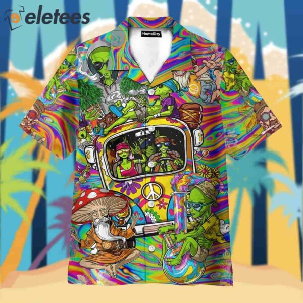 Hippie Mushroom Bus Men’s Button’s Up Shirts Hawaiian Shirt