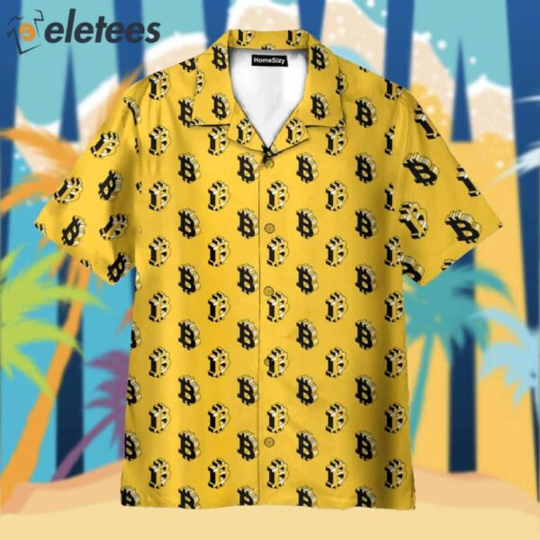 Isometric Bitcoin Cryptocurrency Hawaiian Shirt