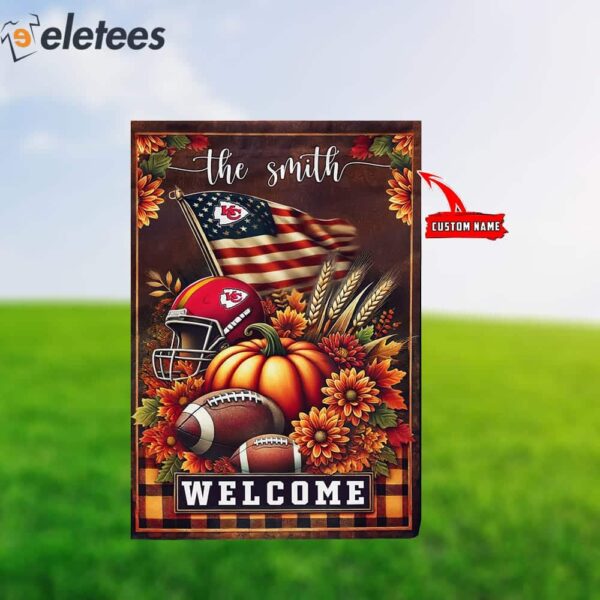 KC Chiefs Football Fall Pumpkin Flag