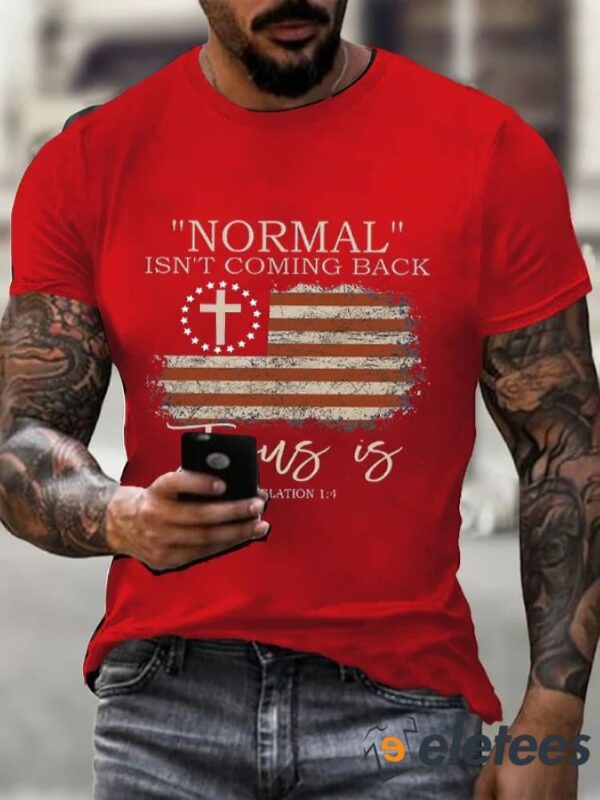 Men’s Vintage Faith Normal Isnt Coming Back Printed T-Shirt