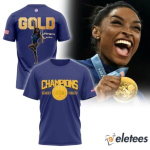 Simone Biles USA Gymnastics Olympic Paris 2024 Gold Champions Shirt