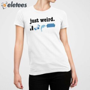 V neck Retro Just Weird Mascara Socks Dolphin Couch Print T Shirt 5