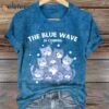 Women’s The Blue Wave Cats Is Coming Casual Tee