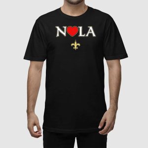 Love Nola New Orleans Fleur De Lis Heart NOLA Shirt 2